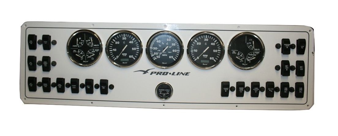Proline Dual Gas Engine White Dash Gauge Switch Panel 10018079 Marine Surplus